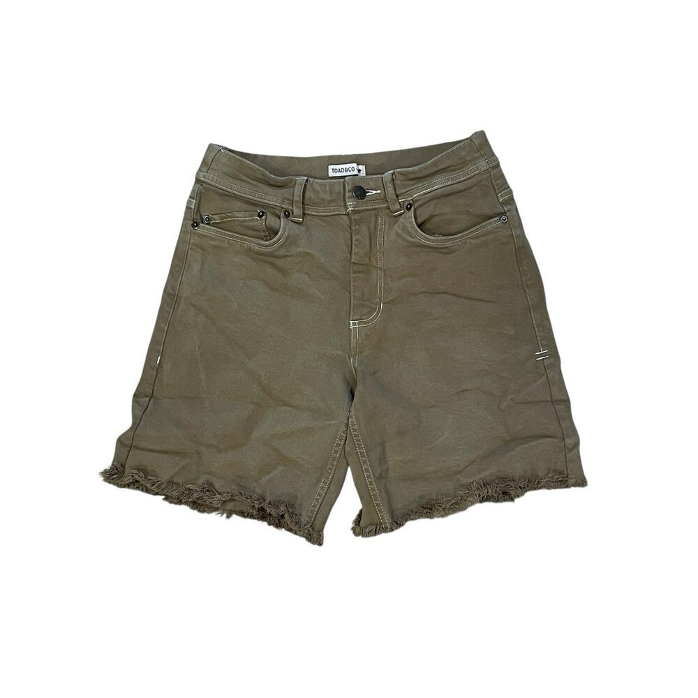 Toad & Co Balsam Seeded Cutoff Shorts Women’s Size 2 Brown Raw Hem Casual Summer